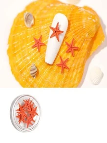 夏季沙灘自然海星適用於美甲飾品真實美甲大海星星迷你小大海星星 - 紅色 - 查看 5