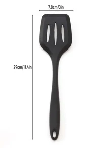 1pc Black Silicone Spatula - Black - View 2