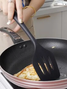 1pc Black Silicone Spatula - Black - View 3