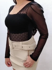 Women Tops - 黑色 - 查看 3