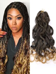 1 Gói Ombre Tóc Vàng Pháp Xoăn Bím Tóc Rời Sóng Bện Làm Tóc Móc Tóc Dành Cho Nữ - Ombre - Xem 1