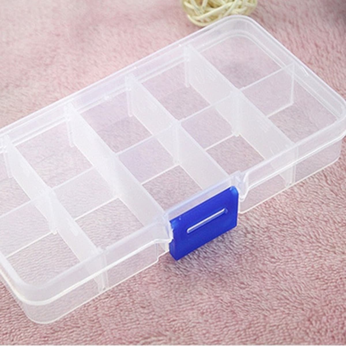 1PC plastic tray, grid bead organizer with removable divider