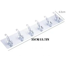 1 pieza Adhesivo Gancho sin perforación , 6 Ganchos ropa Gorra puerta trasero Gancho , montado en pared impermeable Gancho para cocina , cuarto de baño