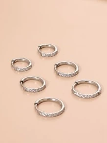 3雙不銹鋼女士時尚珠寶套裝:6mm、8mm、10mm,適合各種場合佩戴女士日常穿著的耳環