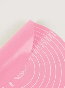 1pc Silicone Baking Mat Cake Pad With Measurement Scale, Silicone Cake Turntable Stand, Non-Stick Heat Resistant Baking Mat - Pink - Pink - View 7