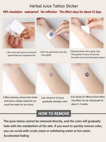 CAT QUEEN ART Tattoo Blue Bird Love Butterfly Heartbeat Word Pattern Wrist Body Tattoo Sticker Herbal Semi-permanent Two Weeks Non-reflective Tattoo Sticker 1 Pack - Black - View 5