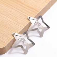 10 cái/gói Của phụ nữ Màu bạc Năm cánh Hình ngôi sao Kim loại Kẹp tóc , Bên Tóc mái Kẹp tóc Phụ kiện tóc Đường phố - Bạc - Xem 4