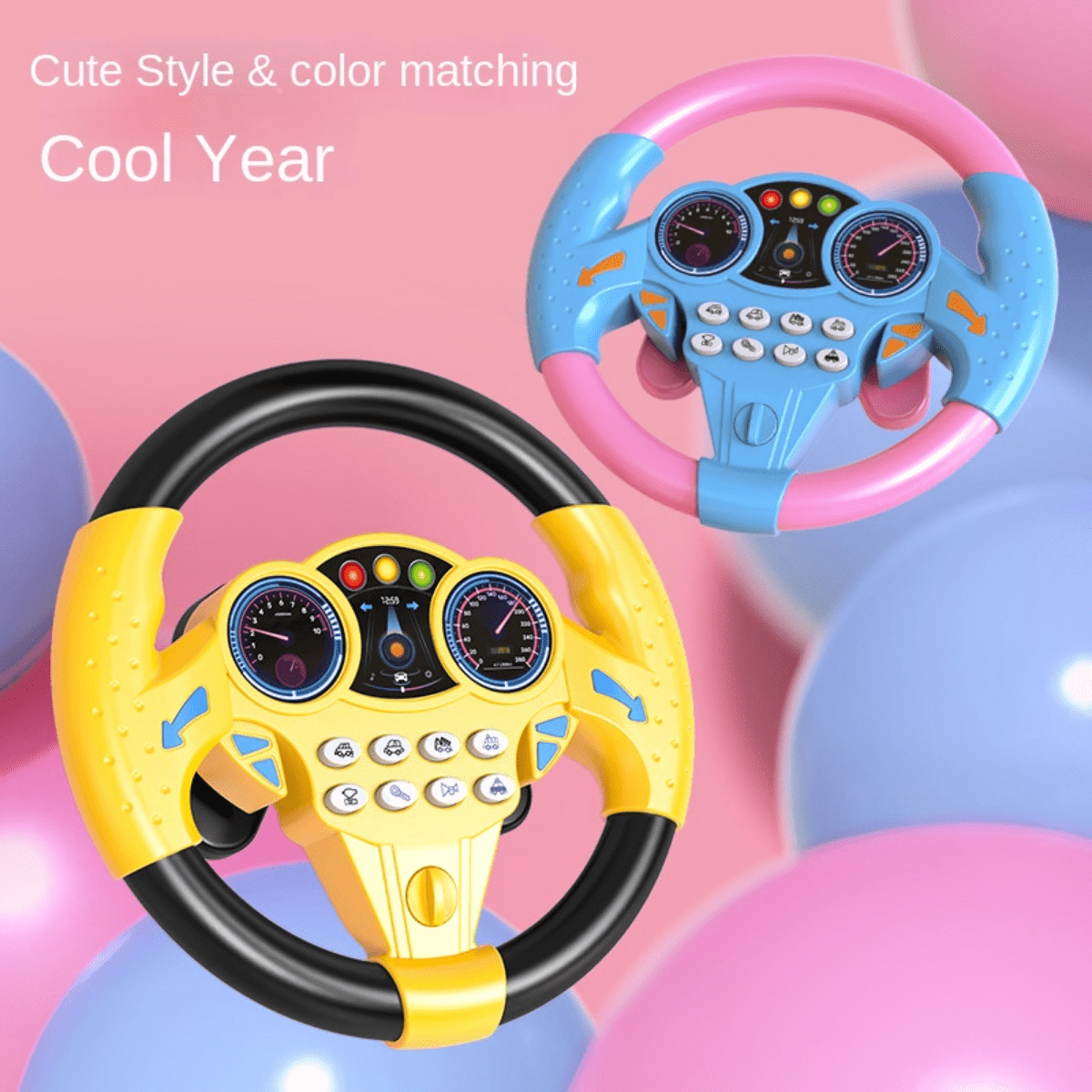 Copilot Music Steering Wheel Simulation Toy, Children's Early