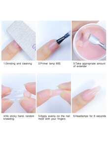 15毫升美甲延长胶，雕塑硬胶，无需纸模，快速塑形，不留粘性残留物，胶水式美甲 - 白色 - 查看 7