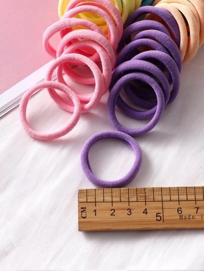 50pcs Minimalist & Practical Hair Scrunchies, Daily Home Hair Accessories Suitable For Girls Back To School Season