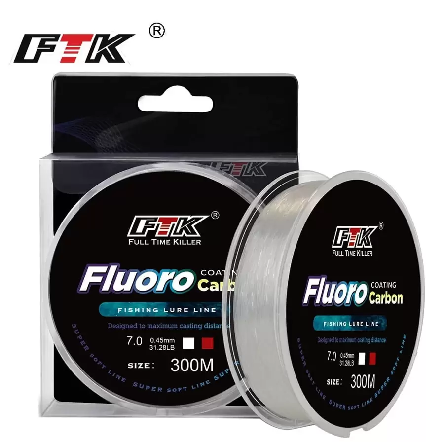 FTK 300M Fluorocarbon Coating Fishing Line Nylon Monofilament