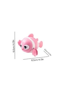 1入組浴室玩具小丑魚設計發條游泳玩具適用於兒童,嬰兒,浴室玩 - 粉色 - 查看 6