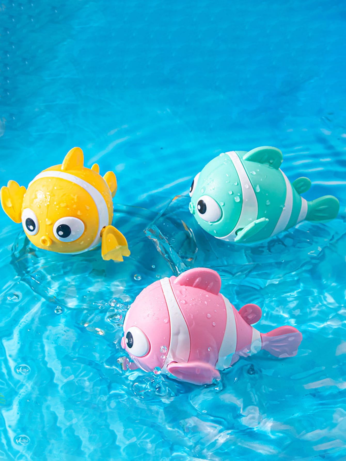 1入組浴室玩具小丑魚設計發條游泳玩具適用於兒童,嬰兒,浴室玩 - 粉色 - 查看 1