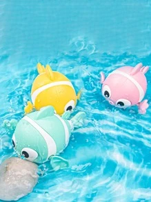 1入組浴室玩具小丑魚設計發條游泳玩具適用於兒童,嬰兒,浴室玩 - 粉色 - 查看 4