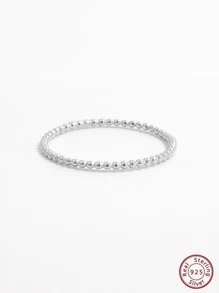 1 st. Fashionabel Bolldekor Sterling silver Ring För kvinnor För Presenter - Silver - Visa 1