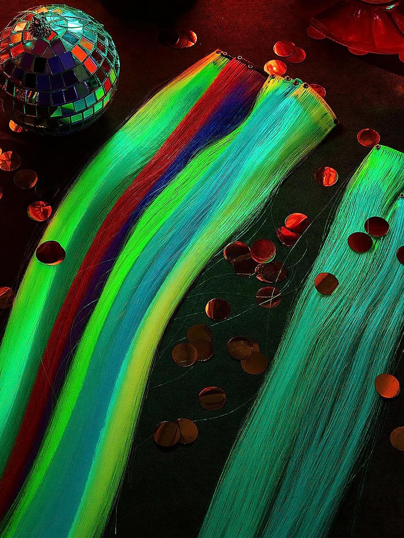 9-18-32-pcs-glow-in-the-dark-hair-extensions-clip-luminous-colored