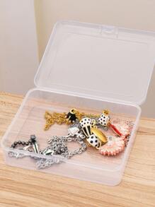 Transparent Rectangular Plastic Parts Storage Box With Lid, 12.5cm, Small Size, For Components And Tools - Clear - View 1