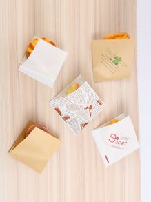 100 个三明治面包包装纸袋学校用品食品袋食品盒适用于糖果巧克力饼干等。