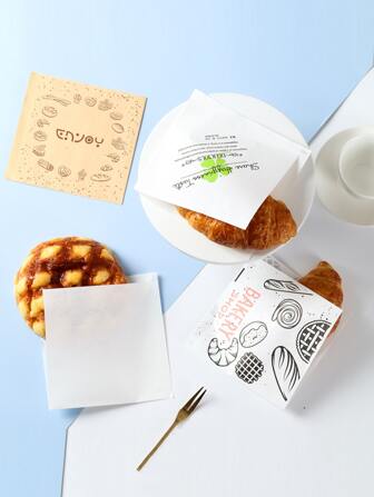 100pcs Sandwich Bread Packaging Paper Bags School Supplies Food Bag Food Box Suitable For Candy Chocolate Cookies Etc.