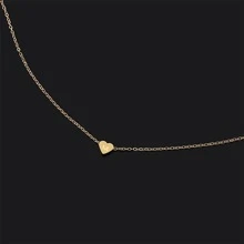 Dây chuyền mặt hình trái tim bằng thép không gỉ, khắc chữ, thích hợp cho nữ giới đeo hàng ngày, quà tặng ngày Valentine, ngày của Mẹ. - Vàng - Xem 4