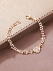 Armband Damen Herz förmig Strass