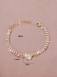 Armband Damen Herz förmig Strass