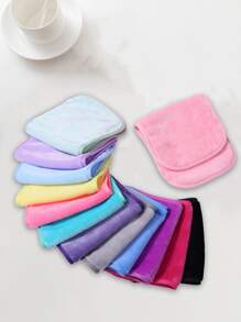 1 件随机颜色可重复使用洁面巾，适合懒散人士，超细纤维卸妆巾，护肤品，客厅家居卧室浴室家居装饰，旅行用品，婚礼，派对，生日，送给男士妈妈爸爸朋友的礼物，新年，配饰，有趣的礼物 - 彩色 - 查看 2