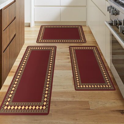 1入組廚房墊現代簡約幾何印花地毯防滑長條臥室走廊浴室陽台區域地毯地墊