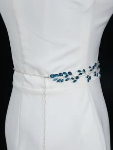 1pc Women Rhinestone Decor Fashion Chain Belt For Daily Life - Royal Blue - View 5