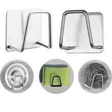 4入組不銹鋼海綿瀝水架適用於廚房水槽,鑽孔必需,金屬絲球鍋套收納架,壁掛式收納