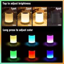 Wireless Speaker With Colorful Night Light, Portable Smart Touch Light Speaker, 7 Colors LED Desk Table Lamp For Better Sleep, 3 Levels Brightness, Support TF Card - with Colorful Lights - View 2