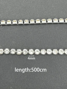 1卷魅力四射水鑽裝飾鏈條DIY首飾配件適合女士DIY首飾製作