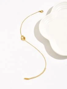 Élégante Bracelet de cheville en acier inoxydable en forme de cœur entrelacé "love" pour femmes, un accessoire délicat et unique pour le travail, la Saint-Valentin, la mère, la mère, la fête des mères, cadeau