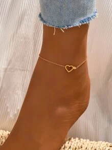 Élégante Bracelet de cheville en acier inoxydable en forme de cœur entrelacé "love" pour femmes, un accessoire délicat et unique pour le travail, la Saint-Valentin, la mère, la mère, la fête des mères, cadeau