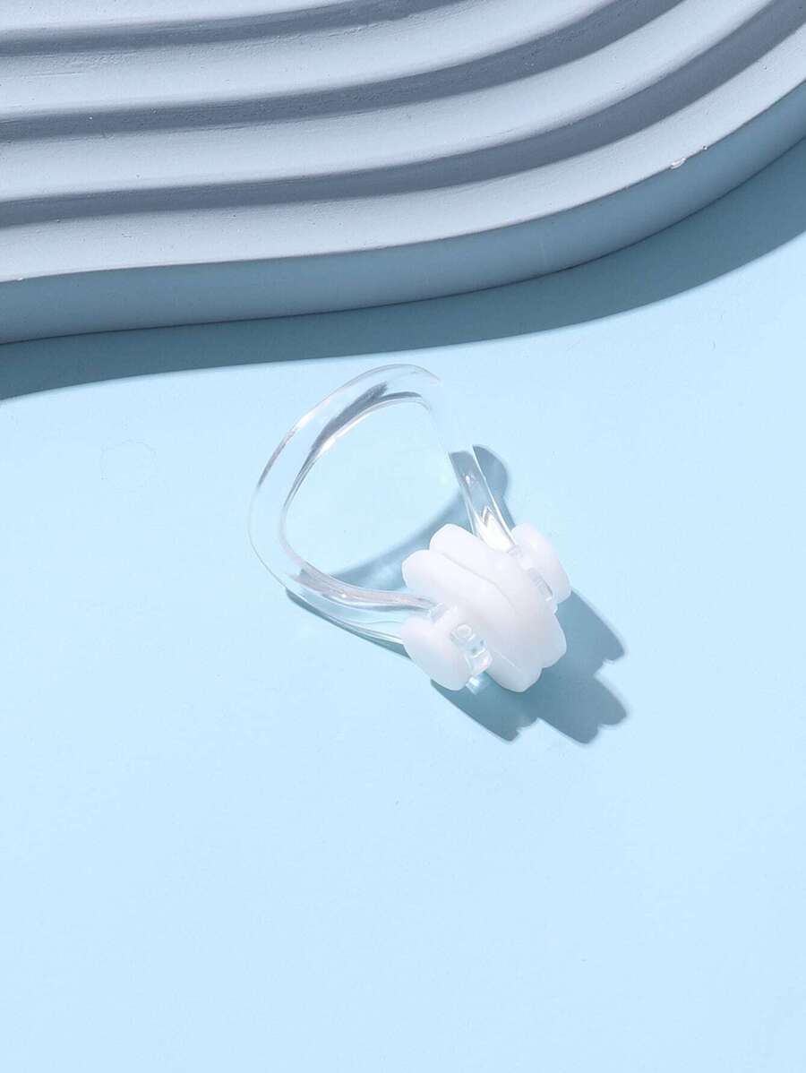 Adults' Waterproof Anti-Slip Swim Nose Clip, Professional Silicone Nose Plug For Swimming Training, Beach Essentials, Beach Accessories, Pool Float - White - View 1