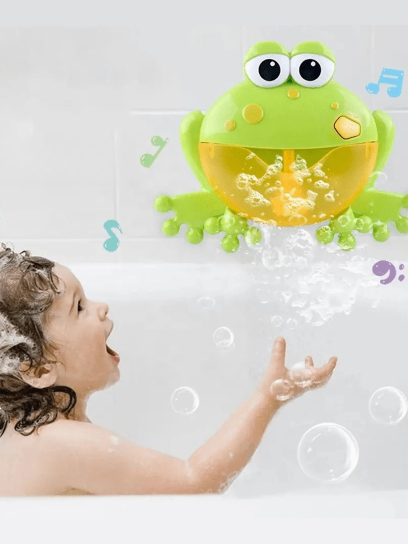 1set Frog Bubble Shower Bubble Maker Bath Toys Bubbling Making Machine
