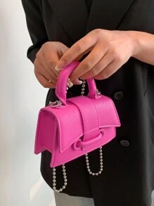 迷你翻蓋方包螢光紅前衛 - 玫紅色 - 查看 7