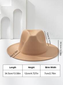 1pc Unisex Vilthoed, Cowboy Stijl Outdoor Party Cap Met Afneembare Hoedketting, Veelzijdige Accessoire