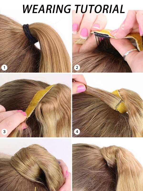 Gold Hookandloop Fastener ponytail 26inch realistic long straight