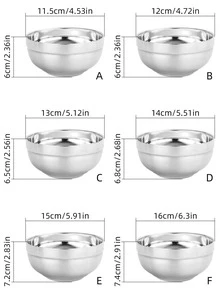 1入組雙層不銹鋼碗適用於家庭廚房 - 銀色 - 查看 6