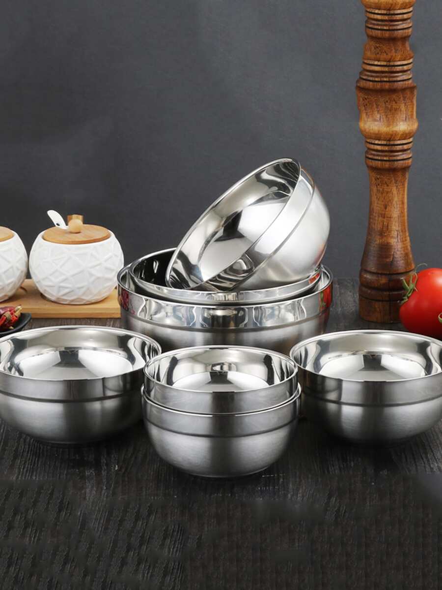 1入組雙層不銹鋼碗適用於家庭廚房 - 銀色 - 查看 1