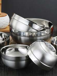 1入組雙層不銹鋼碗適用於家庭廚房 - 銀色 - 查看 5