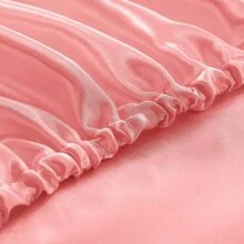 Satin Bedding Sheet Set, 4pcs - Pink - View 5