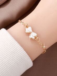 女士蝴蝶結設計手環 - 白色 - 查看 4