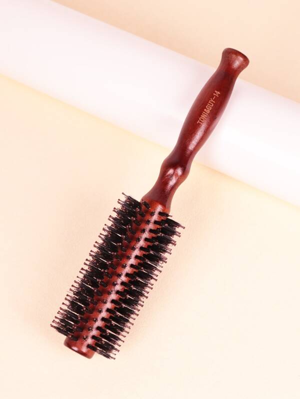 1pc Blow Drying & Styling Roller  Brush With Diagonal Pattern, Large Size, For Straight Hair