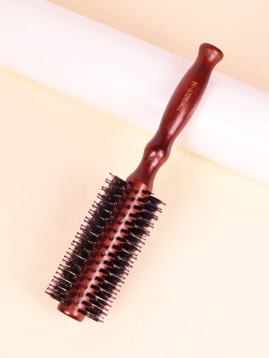 1pc Blow Drying & Styling Roller  Brush With Diagonal Pattern, Large Size, For Straight Hair