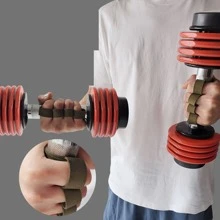 1件套鍛煉&健身半指手掌保護手套帶防滑設計 - 黑色 - 查看 3