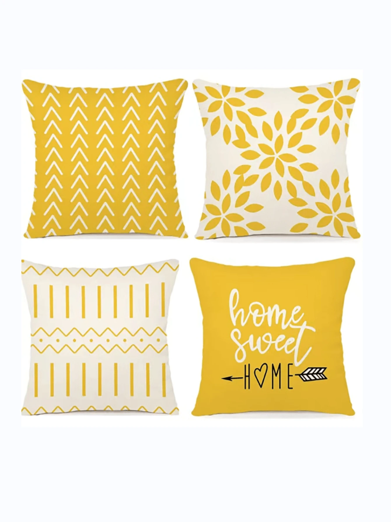 4入组/套黃色的枕套適用於家庭使用 - 黃色 - 查看 1