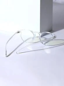 1副90年代波西米亚复古OOTD风格80年代个性化学院风韩日学生复古经典铆钉无度数眼镜Y2K - 無色 - 查看 2