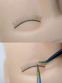 3 Boxes 15 Pairs False Eyelashes Hot Soft Natural Training False Eyelashes For Beginners Teaching Lashes Extension Makeup Practice Strip Lashes,Lashes,Eyelashes,Fake Lashes - White - View 2